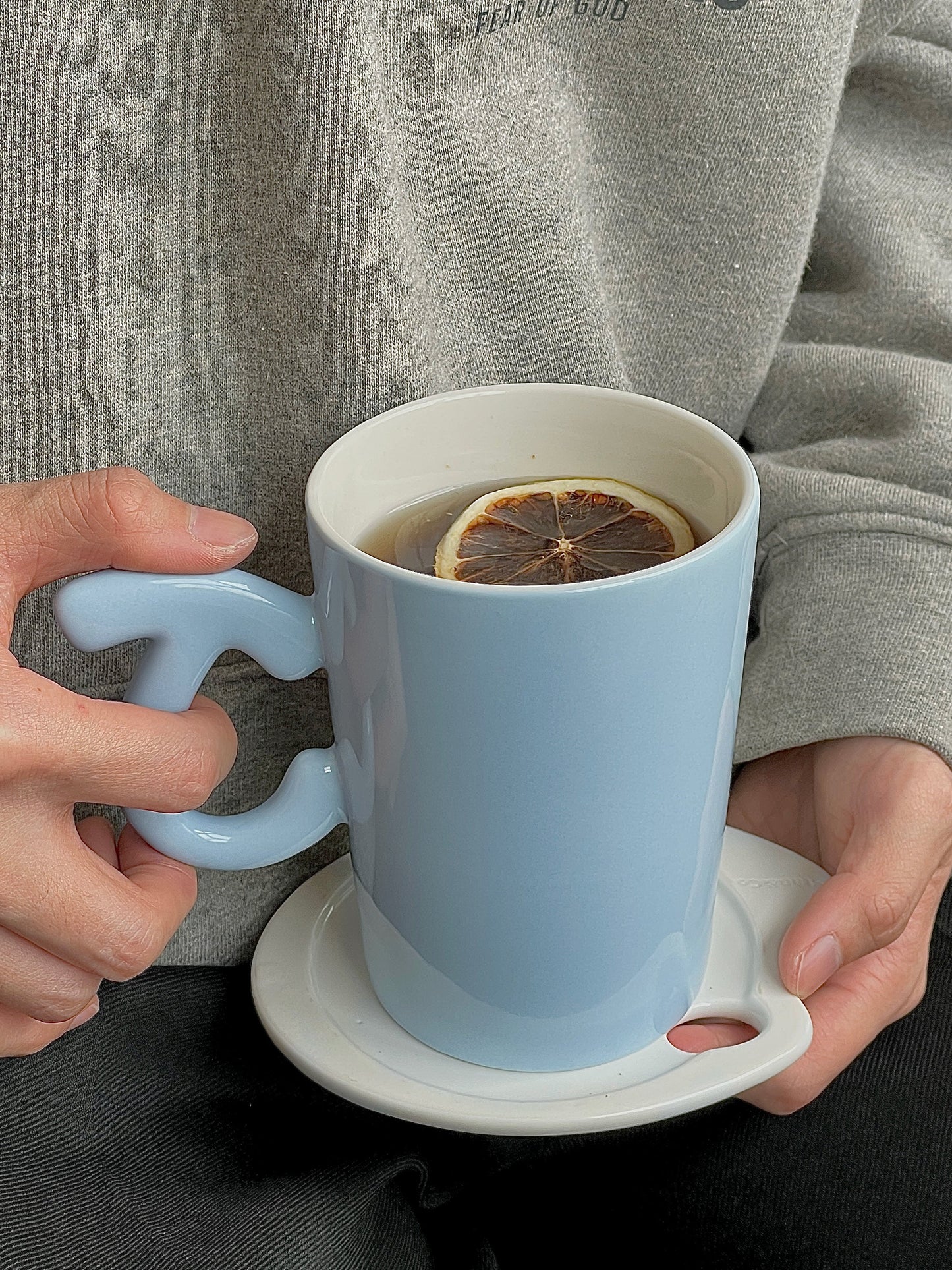 Stan&Co 15 OZ LETTER COUPLE MUG 1.0 BABY BLUE|CERAMIC