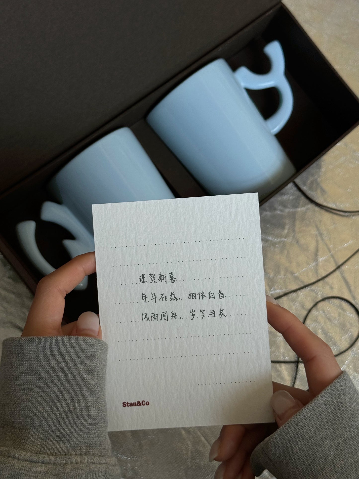 Stan&Co 15 OZ LETTER COUPLE MUG 1.0 BABY BLUE|CERAMIC