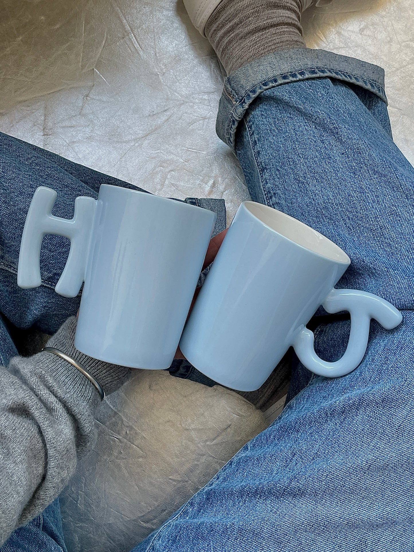 Stan&Co 15 OZ LETTER MUG 1.0 BABY BLUE｜CERAMIC